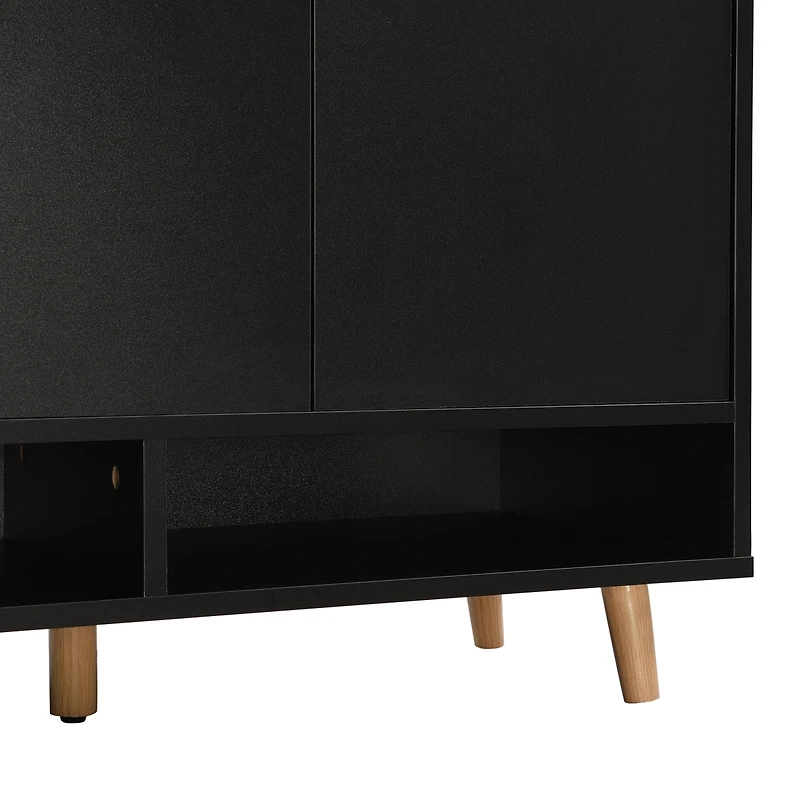 Simplie Fun Sleek Minimalist Shoe Cabinet with Adjustable Shelves