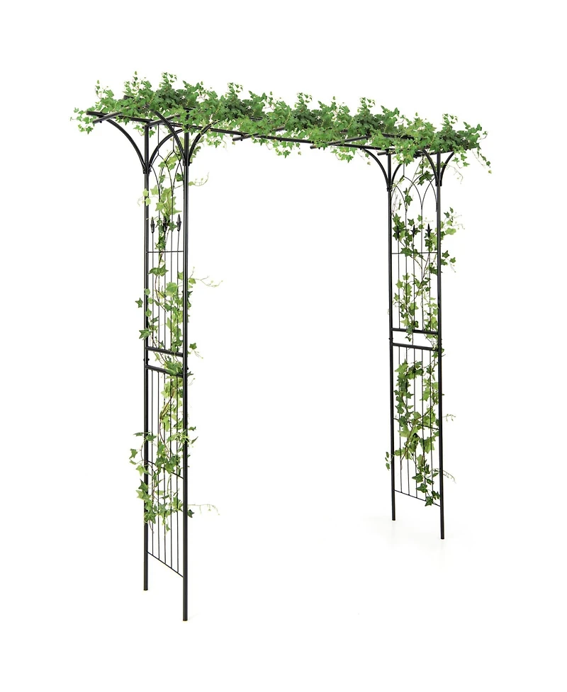 Givimo 81 Inch Garden Arbor Metal Archway for Climbing Plants-Black
