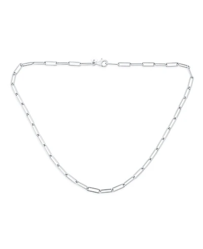 Bling Jewelry Rounded Link Paperclip Chain Necklace in Sterling Silver