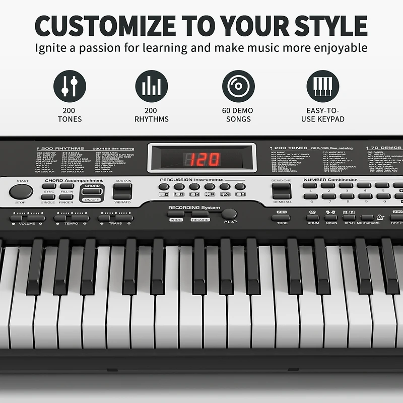 Vebreda Kids Piano Keyboard 37-Key Toy with Microphone for 3+ Kids-Pink