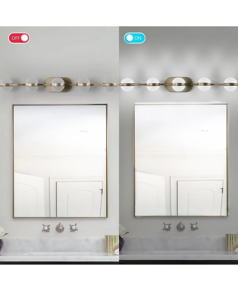 Streamdale Modern Minimalist Led Vanity Light with Frosted Glass Shades