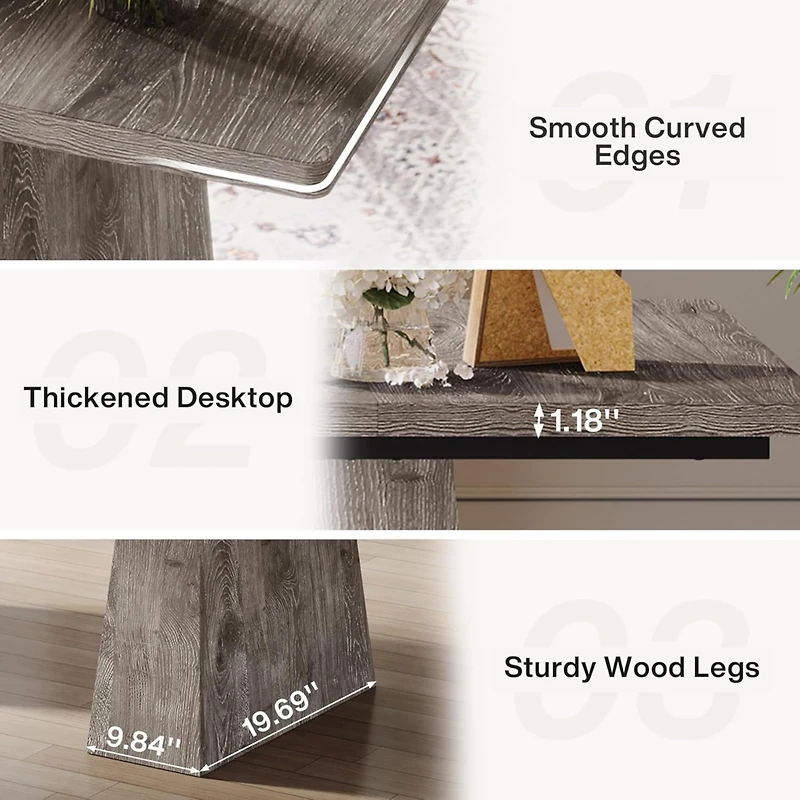 Tribesigns 63-Inch Executive Desk, Large Office Computer Desk with Double Pedestal, Modern Simple Workstations Writing Table