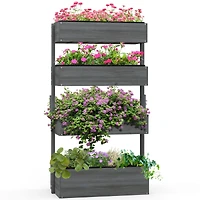 4-Tier Wooden Vertical Planter for Gardens