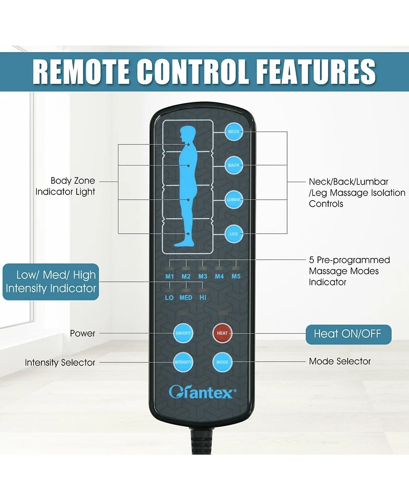 Skonyon Foldable Massage Mat with Heat and 10 Vibration Motors