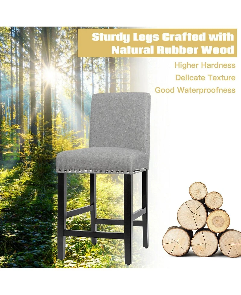 Skonyon 25 Inch Kitchen Chairs with Rubber Wood Legs