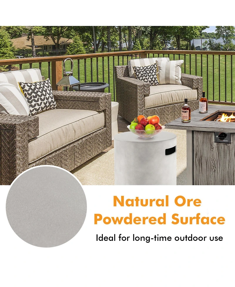 Sugift Outdoor Weather Resistant Tank Hideaway Table Fits Standard 20 Lbs Propane Gas Tank for Fire Pits