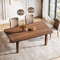 Tribesigns Wood Dining Table for 4-6 People, 63-Inch Farmhouse Kitchen Table with Solid Wood Legs, Rectangular Dinner Table for Dining Room, Kitchen,