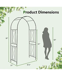 Givimo Garden Arch Arbor Trellis Patio Plant Stand Rack Archway-Black