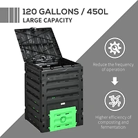 120 Gallon Compost Bin with Vents & Doors for Fertile Soil