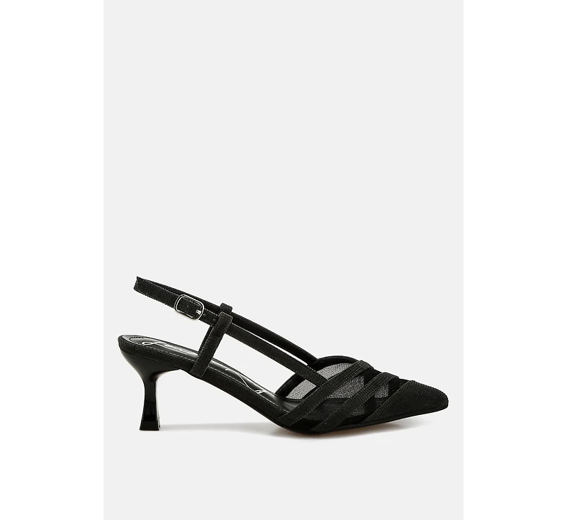 Daldra Kitten Heel Slingback Sandals