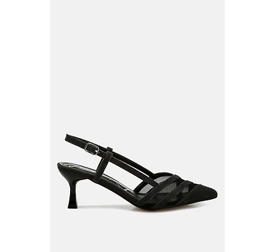 Daldra Kitten Heel Slingback Sandals