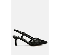 Daldra Kitten Heel Slingback Sandals