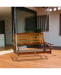 Front Porch Swing with Hanging Chains for Garden and Yard