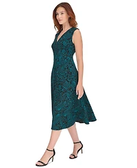 Tommy Hilfiger Women's Printed V-Neck Midi Dress