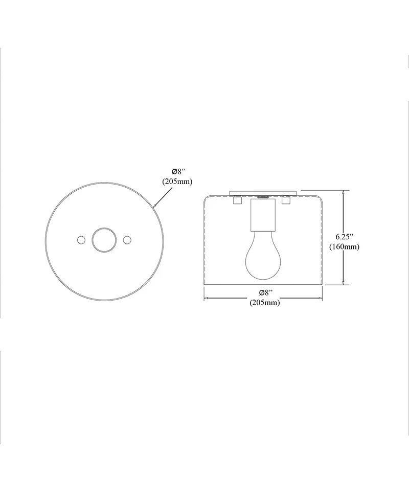 Dainolite 6" Metal Emilia Flush Mount with Gold-Tone Shade