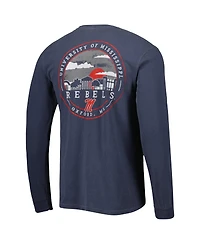 Image One Men's Navy Ole Miss Rebels Circle Campus Scene Long Sleeve T-Shirt