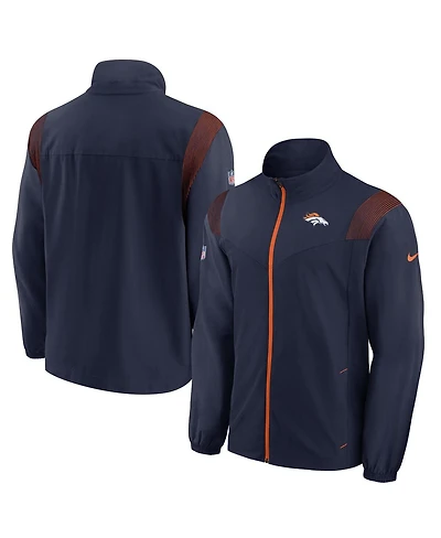 Nike Men's Navy Denver Broncos Sideline Woven Logo Full-Zip Jacket