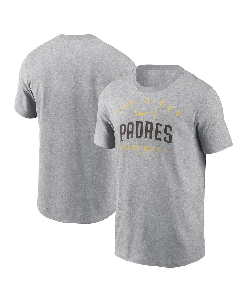 Nike Men's Heather Gray San Diego Padres Home Team Athletic Arch T-Shirt
