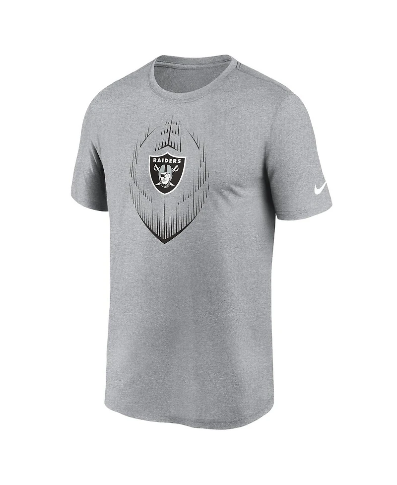 Nike Men's Heather Gray Las Vegas Raiders Primetime Legend Icon Performance T-Shirt
