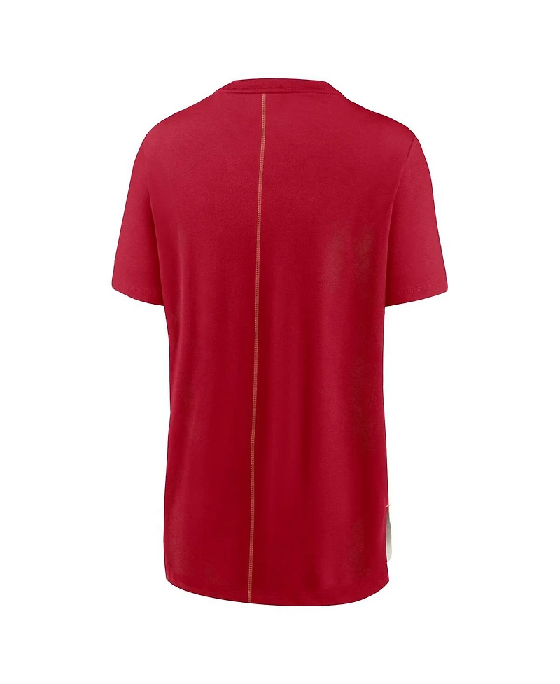 Nike Women's Cream/Scarlet San Francisco 49ers Wordmark Tri-Blend T-Shirt