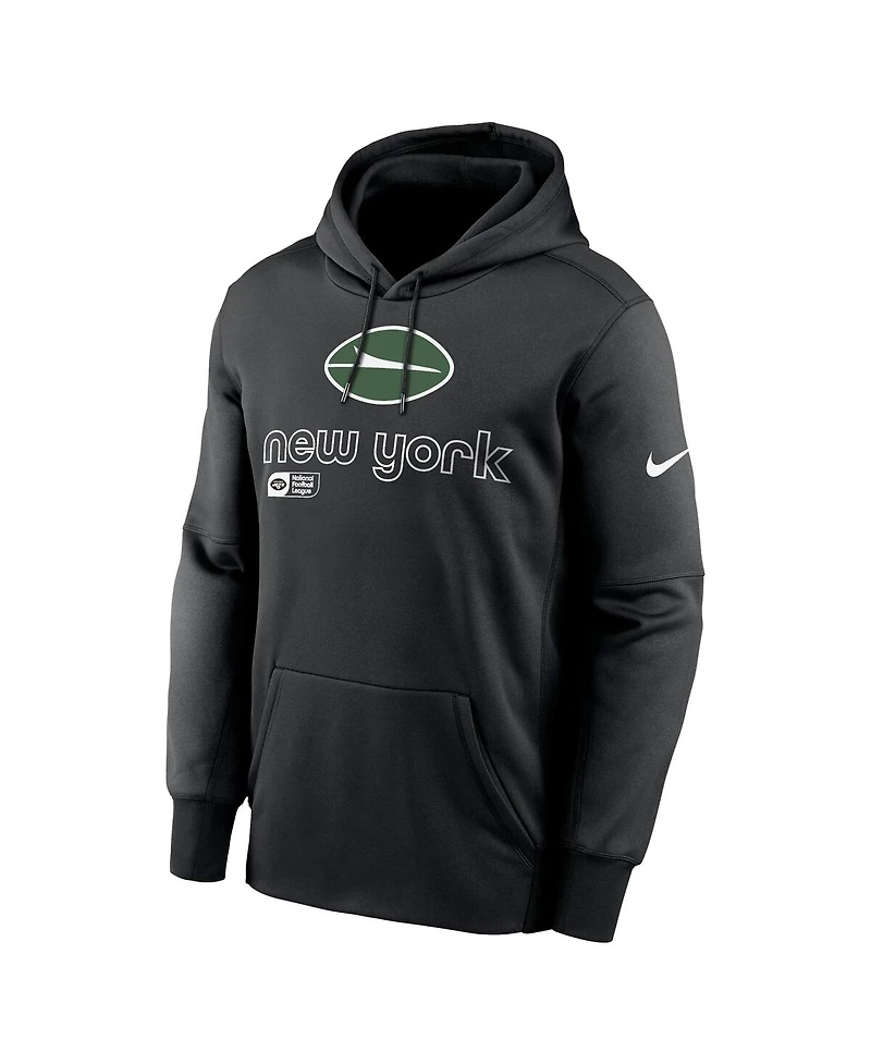 Nike Men's Black New York Jets Performance Pullover Hoodie