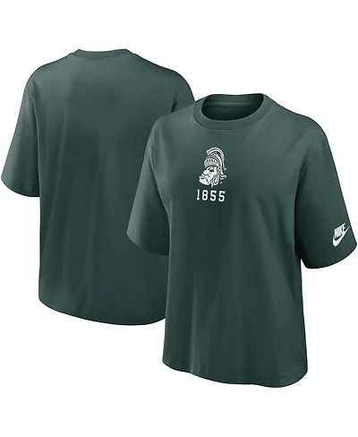 Nike Women's Green Michigan State Spartans Boxy Legacy Established T-Shirt