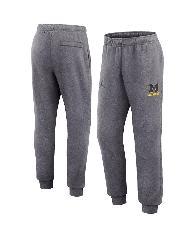 Jordan Men's Heather Gray Michigan Wolverines Primetime Club Fleece Jogger Pants