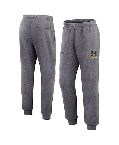 Jordan Men's Heather Gray Michigan Wolverines Primetime Club Fleece Jogger Pants