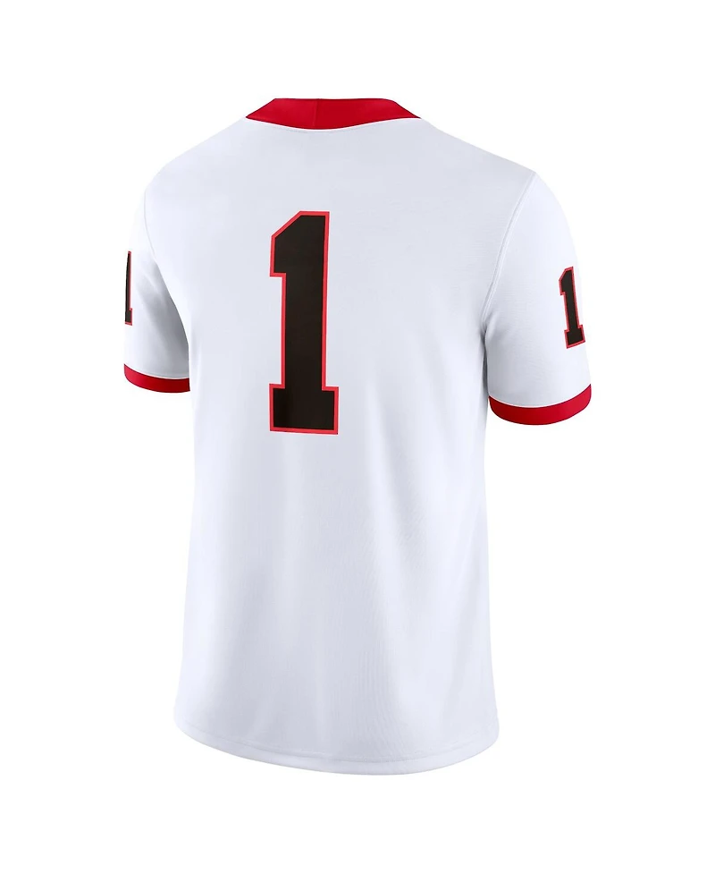 Nike Men's 1 White Georgia Bulldogs Game Jersey