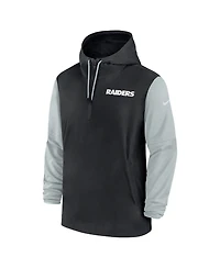 Nike Men's Black/Silver Las Vegas Raiders 2024/25 Sideline Pre-Game Player 1/2-Zip Hoodie Jacket
