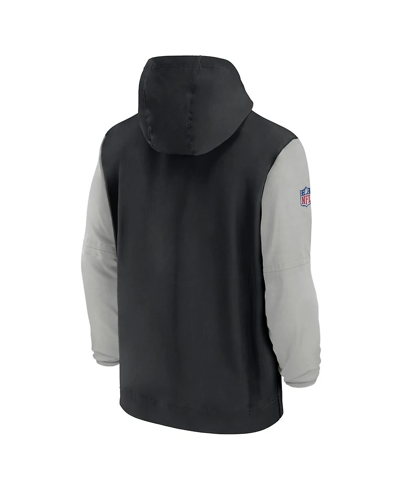 Nike Men's Black/Gray Carolina Panthers 2024/25 Sideline Pre-Game Player 1/2-Zip Hoodie Jacket