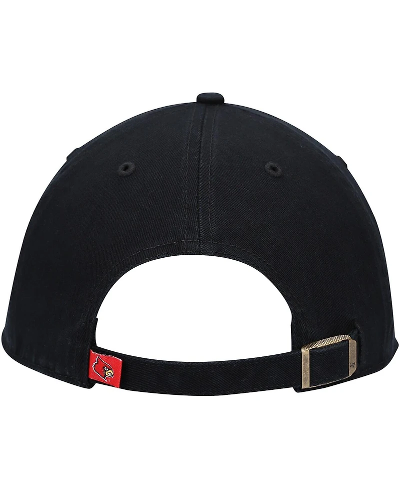 '47 Brand Men's Black Louisville Cardinals Vintage Clean Up Adjustable Hat