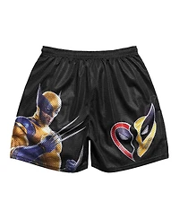 Chalk Line Men's Black Deadpool Wolverine Best Friends Retro Shorts