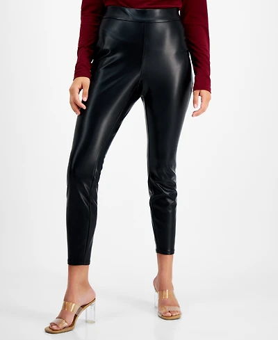 Bar Iii Women's Soft Faux-Leather Leggings, Created for Macy's