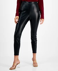 Bar Iii Women's Soft Faux-Leather Leggings, Created for Macy's