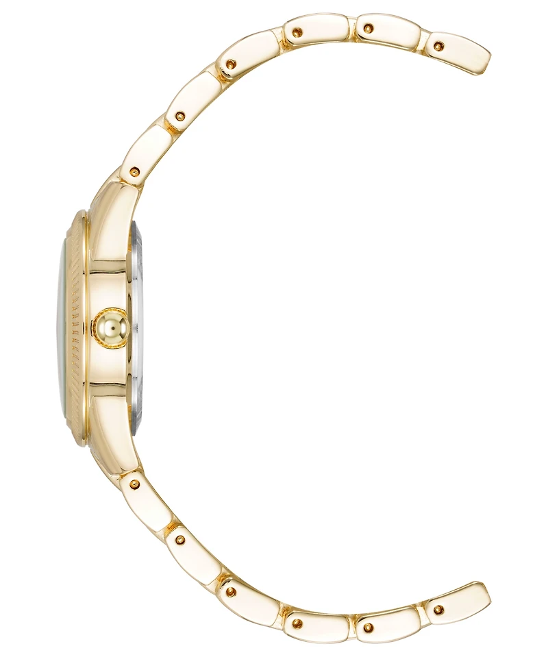 Anne Klein Women's Quartz Casual Coin Edge Gold-Tone Alloy Metal Watch, 26mm