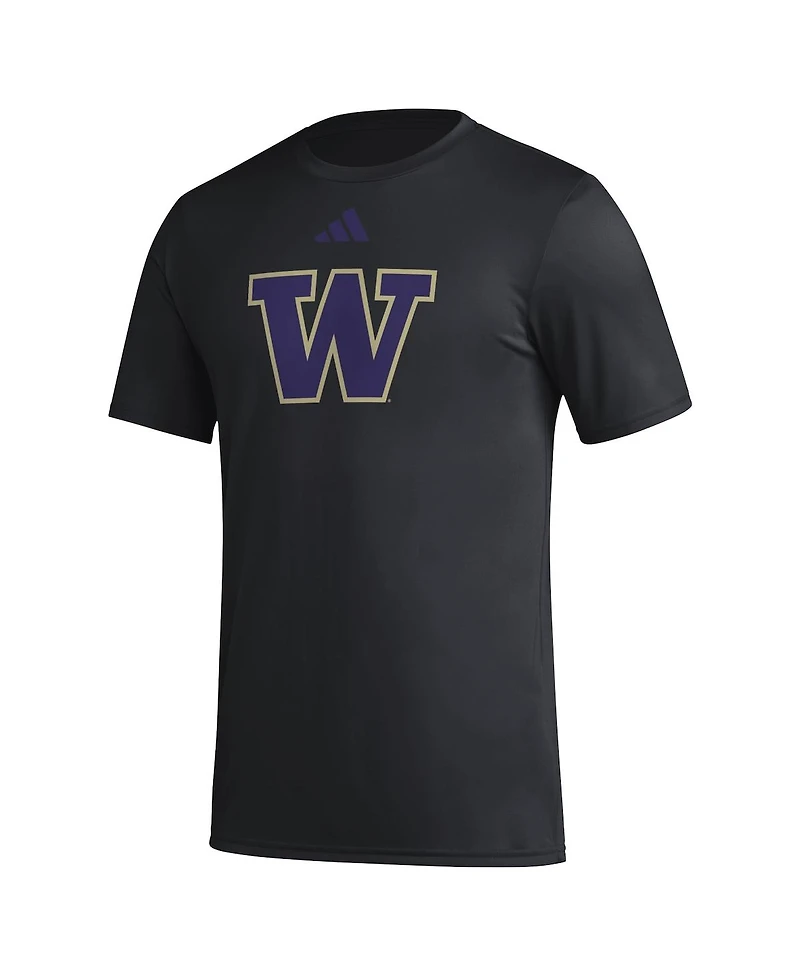 Adidas Men's Washington Huskies Primary Locker Logo Pre-Game Aeroready T-Shirt