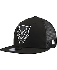New Era Men's Black Black Panther 9FIFTY Snapback Trucker Hat