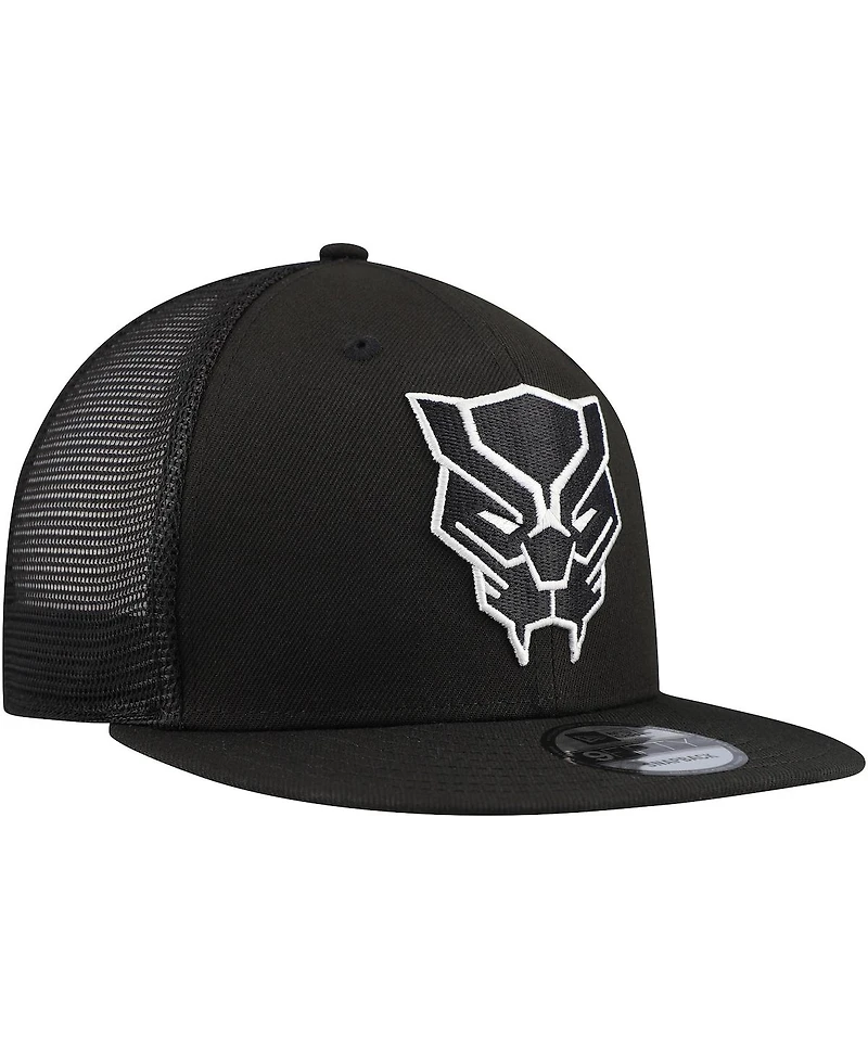 New Era Men's Black Black Panther 9FIFTY Snapback Trucker Hat