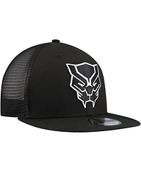 New Era Men's Black Black Panther 9FIFTY Snapback Trucker Hat
