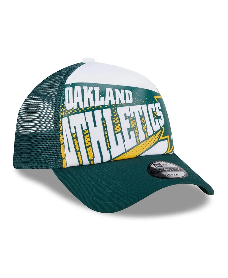 New Era Big Boys and Girls Green Oakland Athletics Boom 9FORTY Adjustable Hat