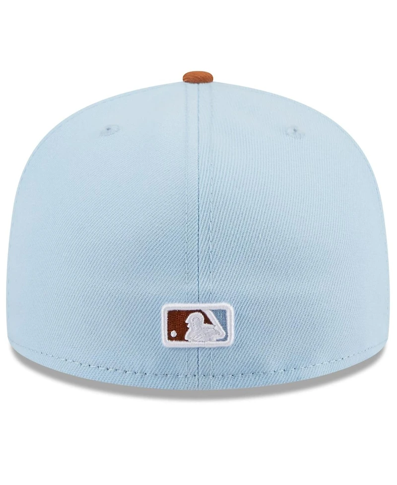 New Era Men's Light Blue/Brown Miami Marlins Spring Color Basic Two-Tone 59FIFTY Fitted Hat