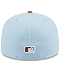 New Era Men's Light Blue/Brown Miami Marlins Spring Color Basic Two-Tone 59FIFTY Fitted Hat