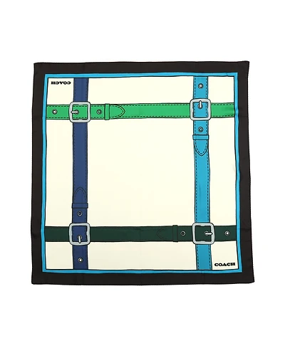 Coach Women's Trompe L'Oeil Belt Print Silk Square Scarf