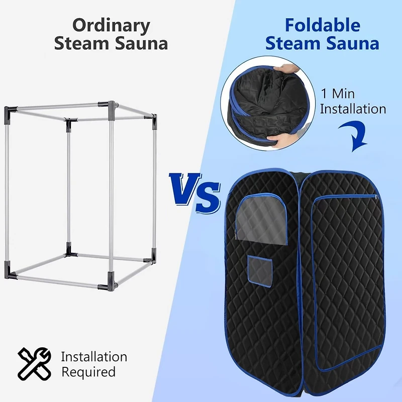 Portable Sauna Tent with Steamer, Remote, and Chair