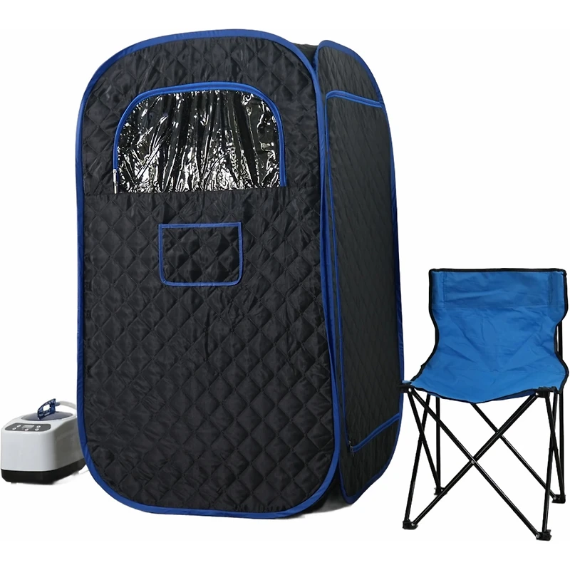 Portable Sauna Tent with Steamer, Remote, and Chair