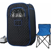 Portable Sauna Tent with Steamer, Remote, and Chair