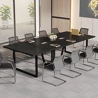 Tribesigns 94.5-Inch Conference Table for 10 People, Industrial 8 Ft Meeting Table with Two Grommets