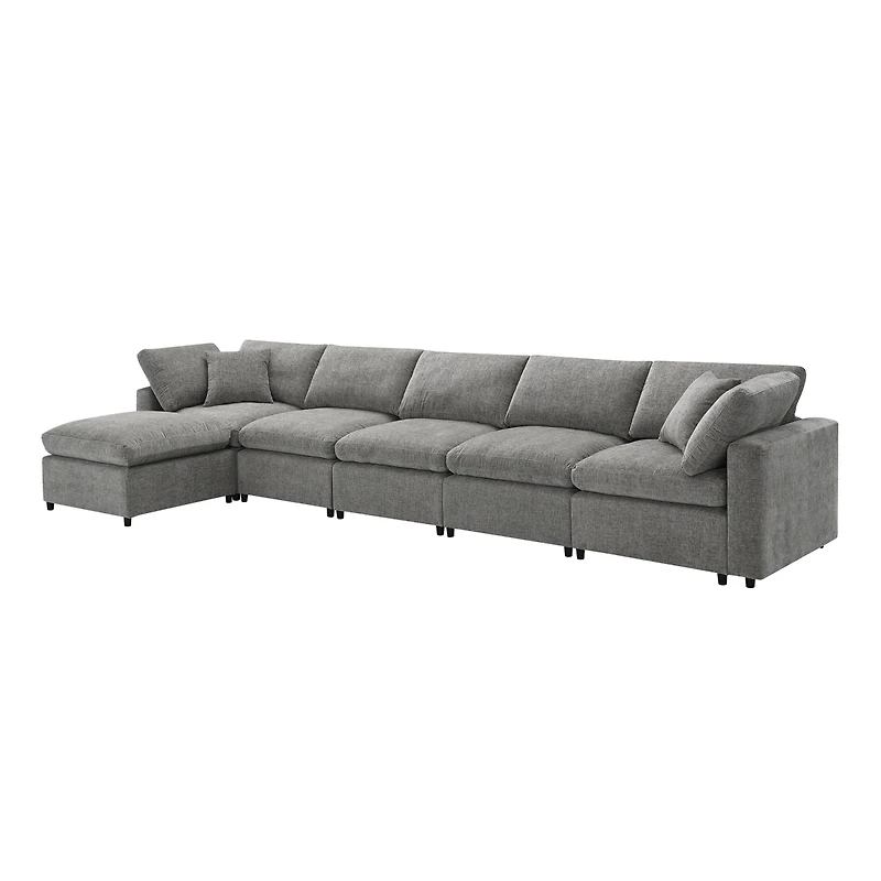 Streamdale Furniture Modern Modular 6-Seat Cloud Sofa Bed with Ottoman