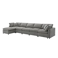 Streamdale Furniture Modern Modular 6-Seat Cloud Sofa Bed with Ottoman